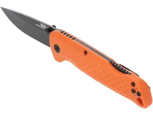 SOG Adventurer LB 3" Folding Knife | CRYO 5CR15MOV Steel | GRN Handle | Lock-Back, Blaze Orange/Black thumbnail 3