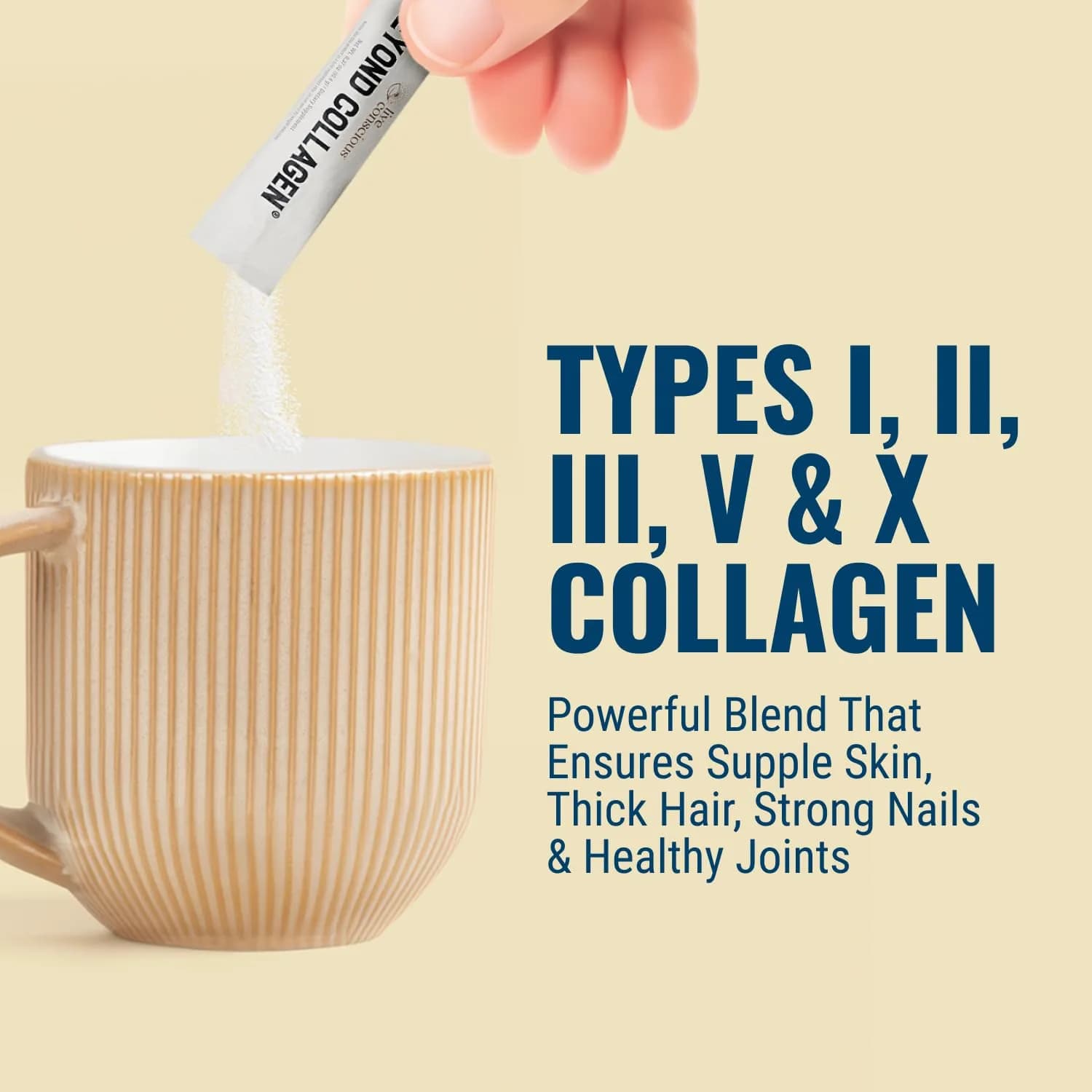 Live Conscious Beyond Collagen Peptides Powder Packets | Multi-Type Collagen for Hair Skin Nail & Joint Support - view 4