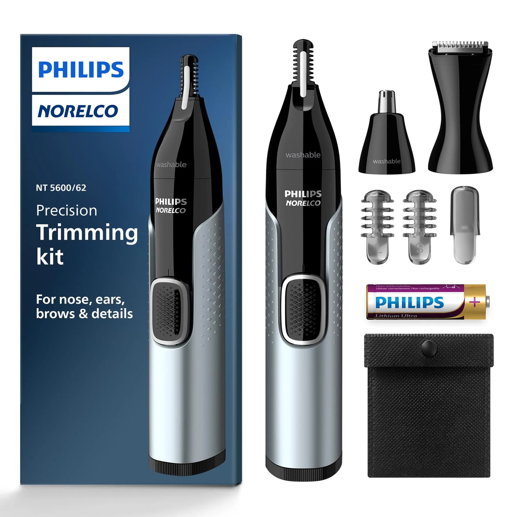 Philips Norelco Nose Trimmer 5000 for Men, NT5600/62 | Precision Grooming Kit with Protective Guard System