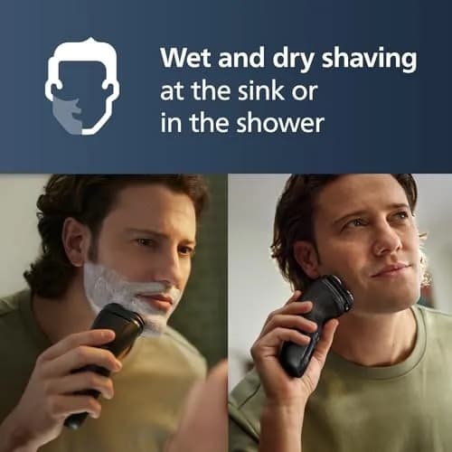 Philips Norelco 3900 Series Electric Shaver Storm Blue | Wet & Dry, Self-Sharpening Blades, 60 Min Battery thumbnail 8