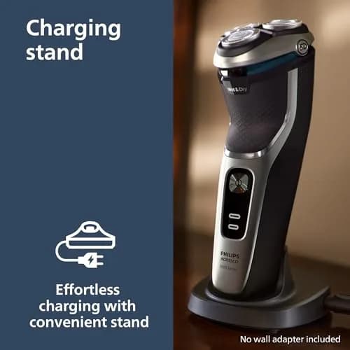 Philips Norelco 3900 Series Electric Shaver Storm Blue | Wet & Dry, Self-Sharpening Blades, 60 Min Battery thumbnail 3