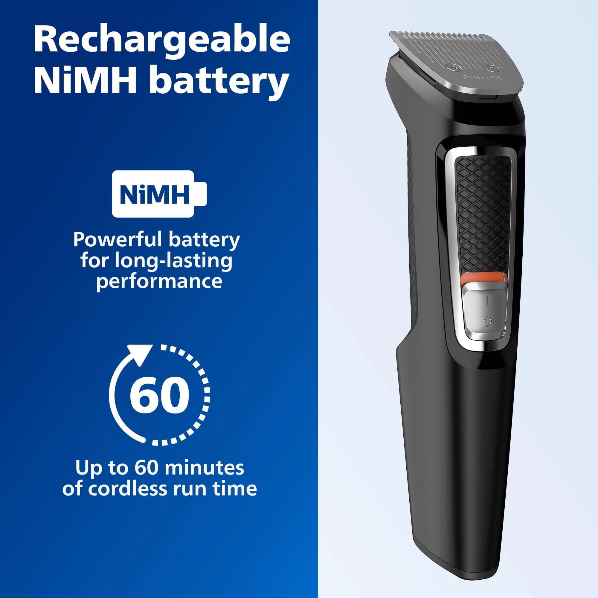 Norelco Philips MultiGroom 3000 Beard Trimmer Kit 13-Piece Set | 60 Min Run Time, Washable Blades - view 6
