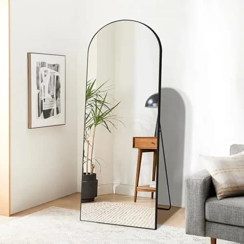 Dolonm 64x21 Inch Arch Full Length Mirror | Aluminum Alloy Frame, Large Free-Standing or Wall-Hanging thumbnail 1