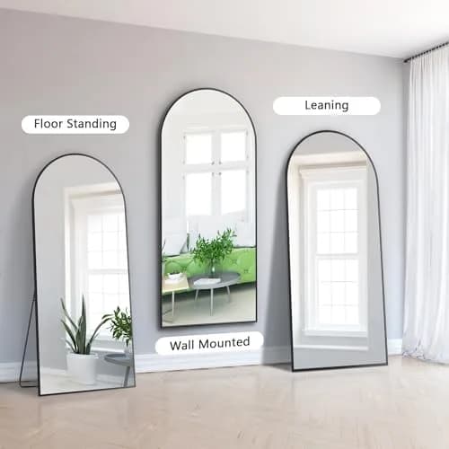 Dolonm 64x21 Inch Arch Full Length Mirror | Aluminum Alloy Frame, Large Free-Standing or Wall-Hanging thumbnail 6