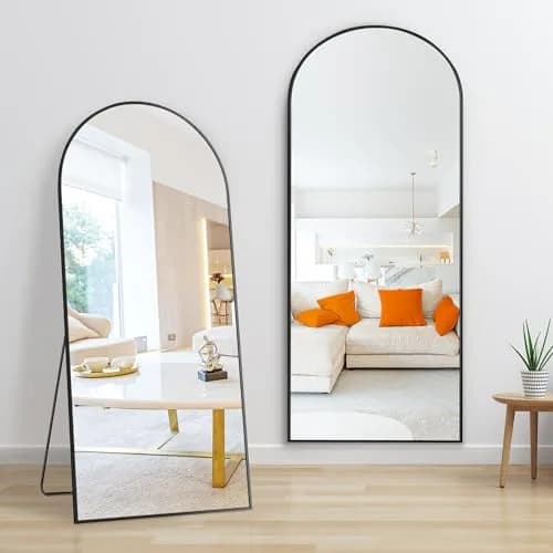 Dolonm 64x21 Inch Arch Full Length Mirror | Aluminum Alloy Frame, Large Free-Standing or Wall-Hanging thumbnail 2