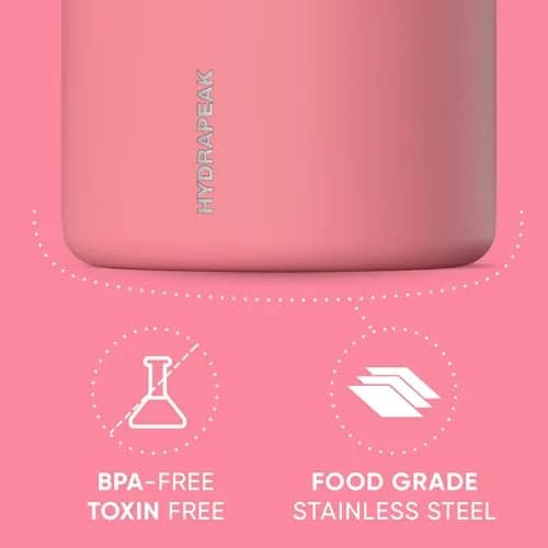 Hydrapeak 18oz (535ml) Stainless Steel Vacuum Insulated Food Jar | Hot Food & Cold Food, Wide Mouth Leak-Proof Soup Jar with Handle (Neon Crush) thumbnail 4