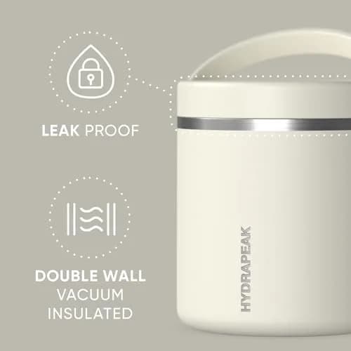 Hydrapeak 25oz Stainless Steel Vacuum Insulated Food Jar | 710ml (25 fl oz) Wide Mouth Leak-Proof Soup Container for Hot & Cold Food thumbnail 2