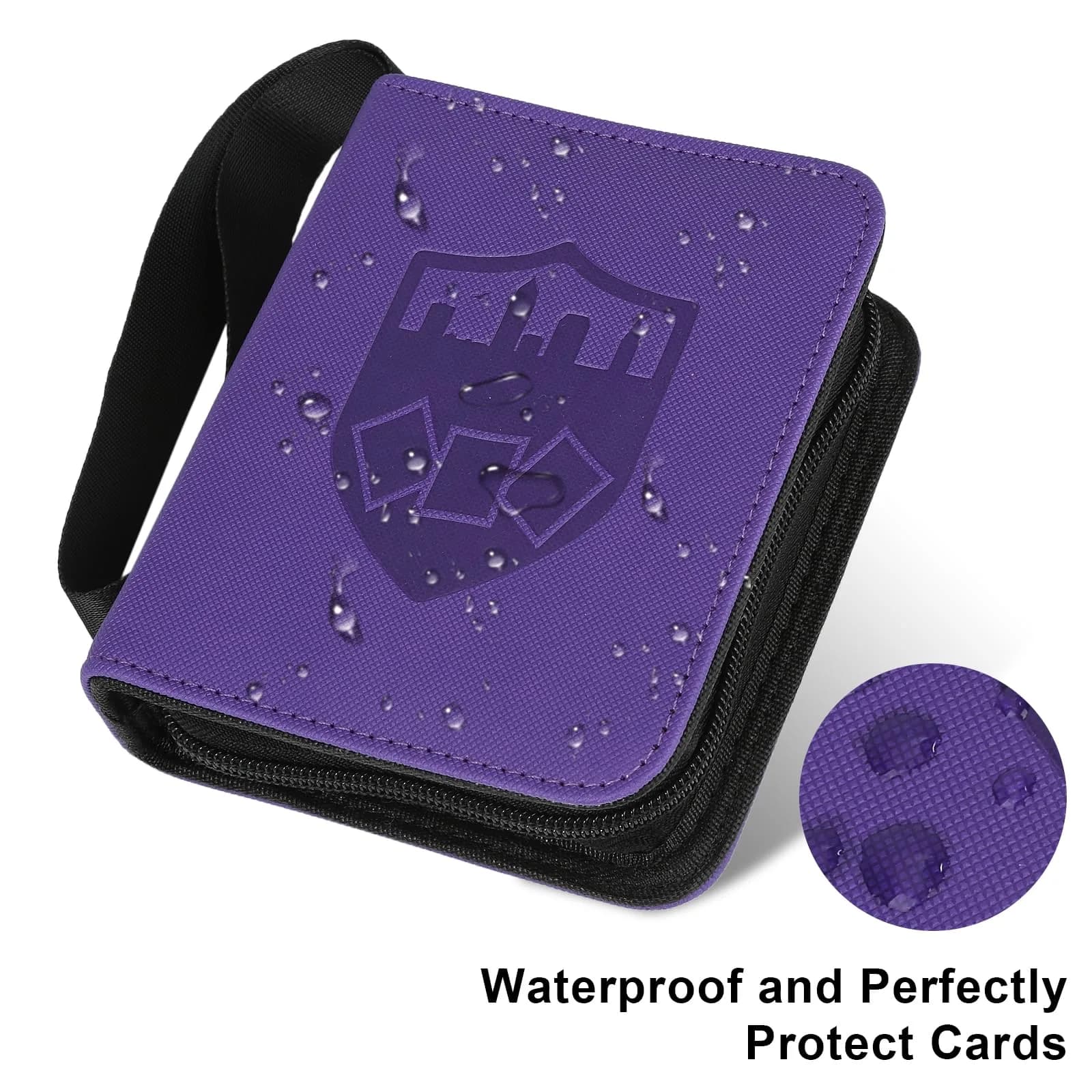 GERMUN Mini Card Binder 1 Pocket, 80 Pockets Trading Card Album Folder with 40 Sleeves Double Sided, Purple - view 4