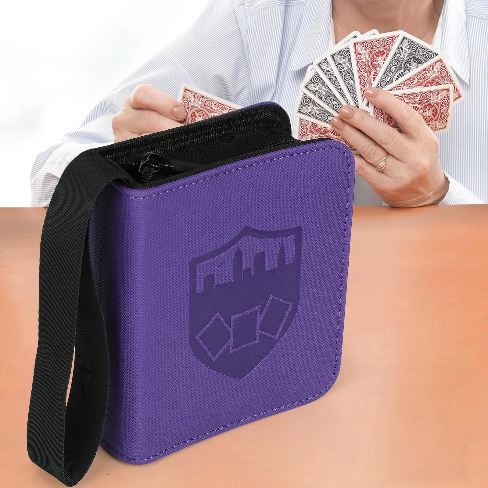 GERMUN Mini Card Binder 1 Pocket, 80 Pockets Trading Card Album Folder with 40 Sleeves Double Sided, Purple - view 7