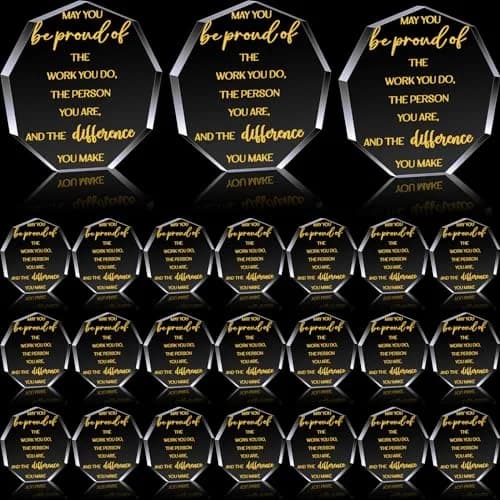 Huquary Acrylic Appreciation Trophies - 24 Pcs Motivational Awards | 6 cm (2.36 in) Diameter thumbnail 1