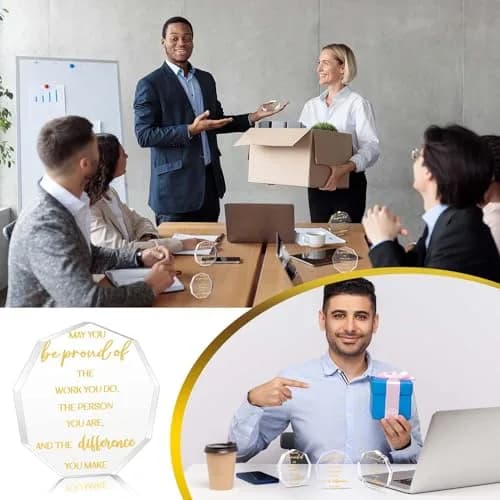 Huquary Acrylic Appreciation Trophies - 24 Pcs Motivational Awards | 6 cm (2.36 in) Diameter thumbnail 6
