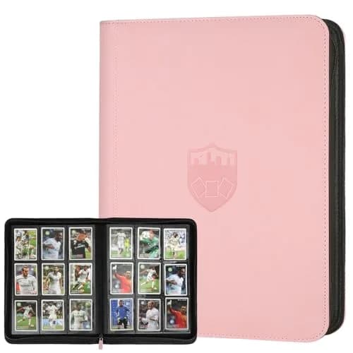 GERMUN Pink Trading Card Binder Ringless Side Loading 720 Cards | Acid-Free PU Zipper Album - main product image