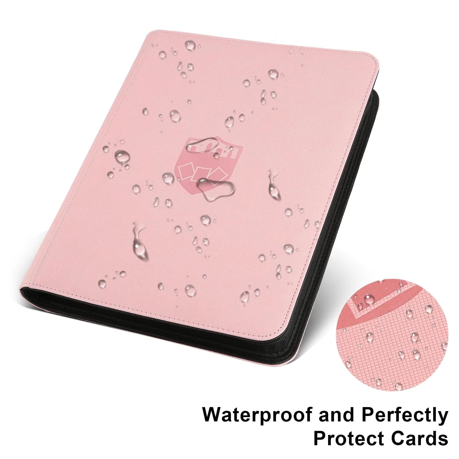 GERMUN Pink Trading Card Binder Ringless Side Loading 720 Cards | Acid-Free PU Zipper Album thumbnail 2