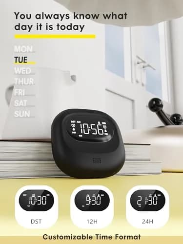 ROCAM Vibrating Alarm Clock Bed Shaker with 3000mAh Battery | Rechargeable, Silent Wake-Up, Dual Alarms, Travel-Friendly thumbnail 8