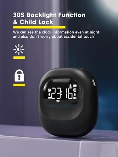 ROCAM Vibrating Alarm Clock Bed Shaker with 3000mAh Battery | Rechargeable, Silent Wake-Up, Dual Alarms, Travel-Friendly thumbnail 9