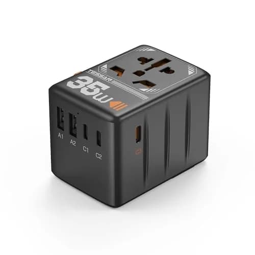 TESSAN Universal Travel Adapter 35W 6-in-1 with 3 USB-C, 2 USB-A Ports | Worldwide Power Converter for 200+ Countries thumbnail 1