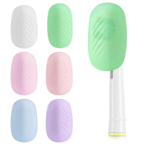 Lapfoon 6 Pack Toothbrush Covers, Silicone Tooth Brush Cover Cap | Family Pack & Travel Friendly thumbnail 1