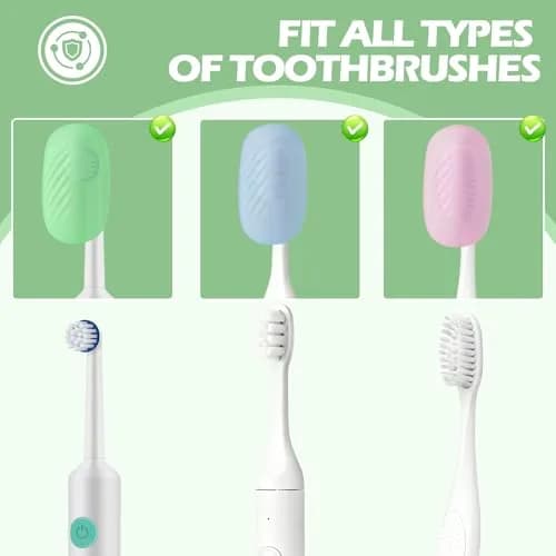 Lapfoon 6 Pack Toothbrush Covers, Silicone Tooth Brush Cover Cap | Family Pack & Travel Friendly thumbnail 2