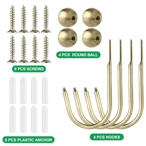 Gobutend Curtain Holdbacks 4pcs Antique Brass Wall Mount Drapery Tiebacks | Durable & Elegant thumbnail 6