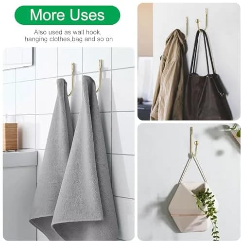 Gobutend Curtain Holdbacks 4pcs Antique Brass Wall Mount Drapery Tiebacks | Durable & Elegant thumbnail 4