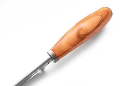 LionSteel WILLY Compact Fixed Blade Knife | Italian M390 Steel, Solid Handle, Titanium Guard (Olive Wood) thumbnail 2