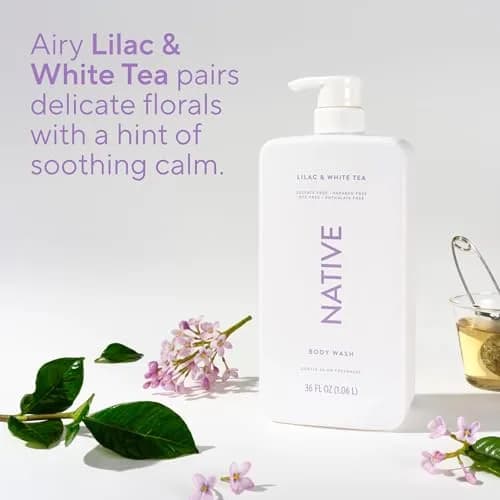 Native Clean Body Wash Lilac & White Tea 1065ml (36 Fl Oz) | Gentle pH-Balanced Formula for Sensitive Skin thumbnail 5