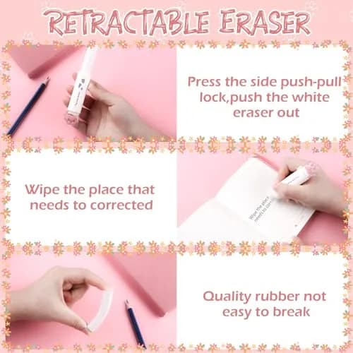 Kogcmeetl Cute Cat Paw Stationery Set White | Eraser Correction Tape Highlighters Sticky Notes Ruler thumbnail 5