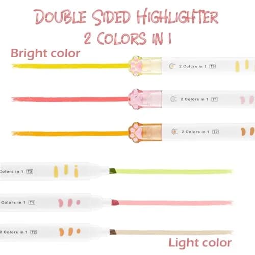 Kogcmeetl Pink 8 Pcs Cute Cat Paw Stationery Set | Eraser Correction Tape Highlighters Sticky Notes Ruler for Cat Lovers Students thumbnail 4