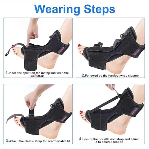 soulern Plantar Fasciitis Night Splint 2 Pack | Adjustable Dorsal Foot Orthotic for Heel Pain Relief thumbnail 7