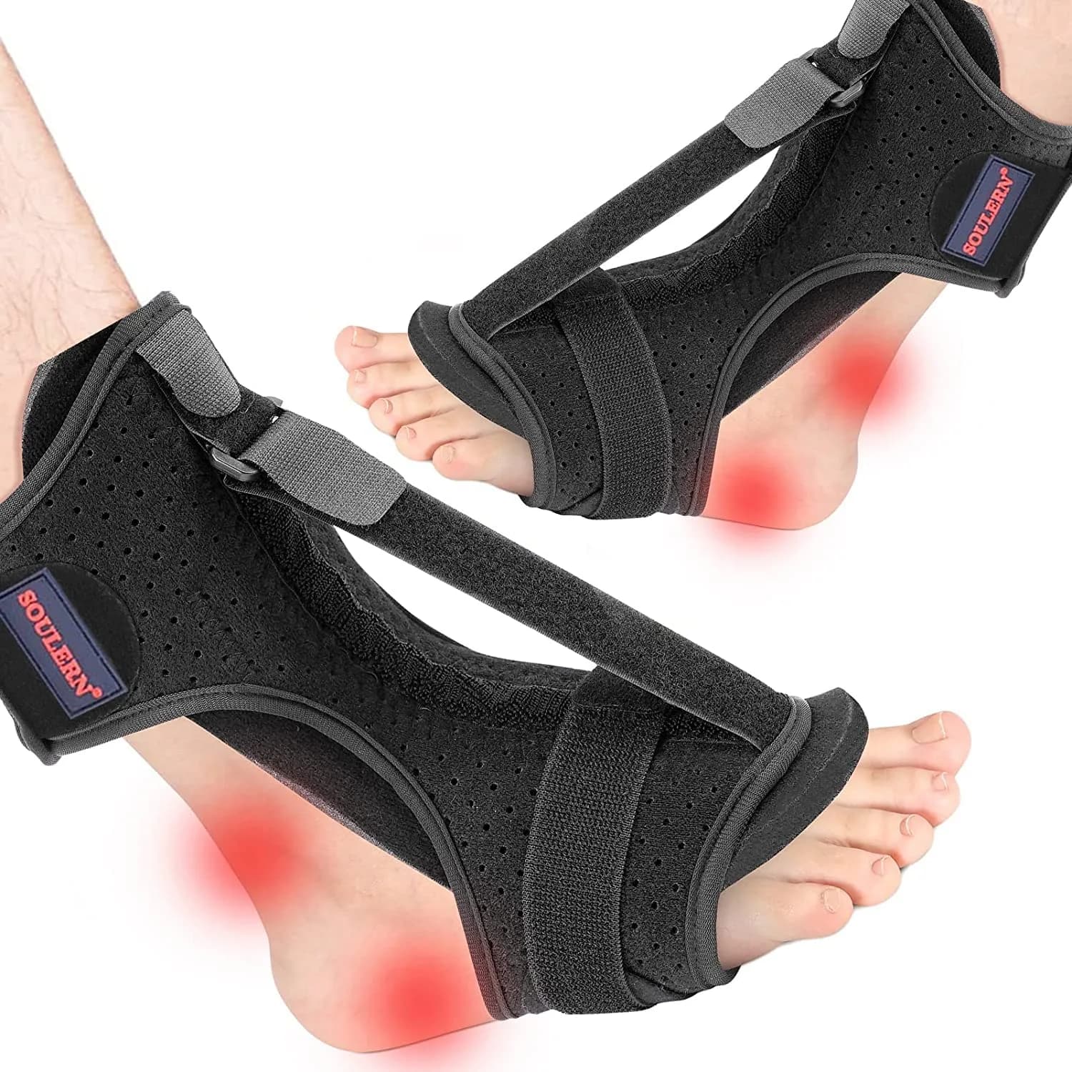 soulern Plantar Fasciitis Night Splint 2 Pack | Adjustable Dorsal Foot Orthotic for Heel Pain Relief - main product image