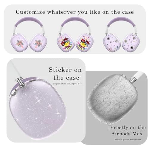 Aiaabq AirPods Max Case Cover | Anti-Scratch Silicone & TPU, Clear, Skin Scratch Proof, 3-in-1 for AirPods Max thumbnail 5
