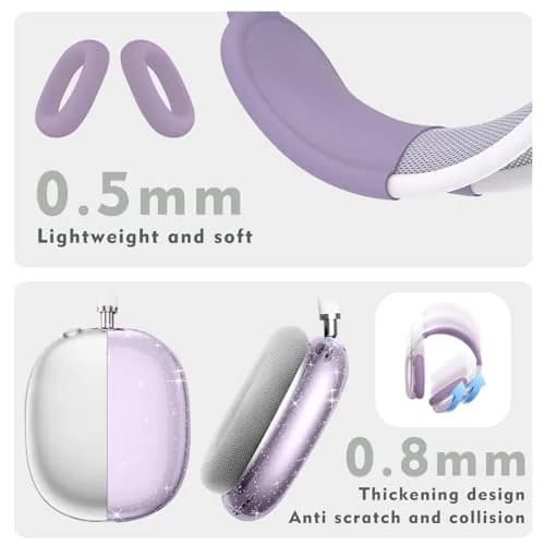 Aiaabq AirPods Max Case Cover | Anti-Scratch Silicone & TPU, Clear, Skin Scratch Proof, 3-in-1 for AirPods Max thumbnail 2