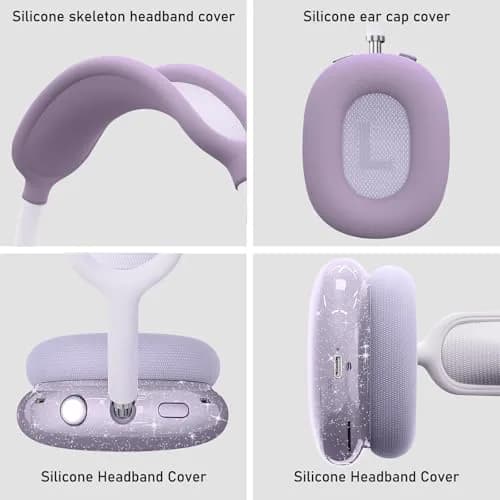Aiaabq AirPods Max Case Cover | Anti-Scratch Silicone & TPU, Clear, Skin Scratch Proof, 3-in-1 for AirPods Max thumbnail 3