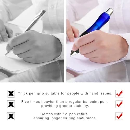 lyforx Big Fat Pens 2-Pack | Writing Instrument for Tremor, Arthritis, Parkinson, Handicap, Carpal Tunnel thumbnail 3