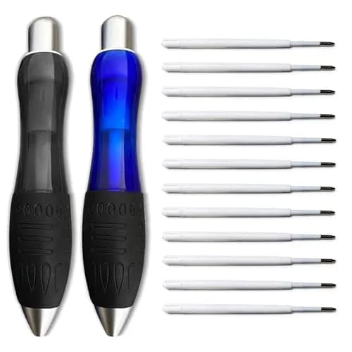 lyforx Big Fat Pens Aids Writing - 2 Pens + 12 Refills (Black & Blue) | Ergonomic Grip for Tremor & Arthritis thumbnail 1