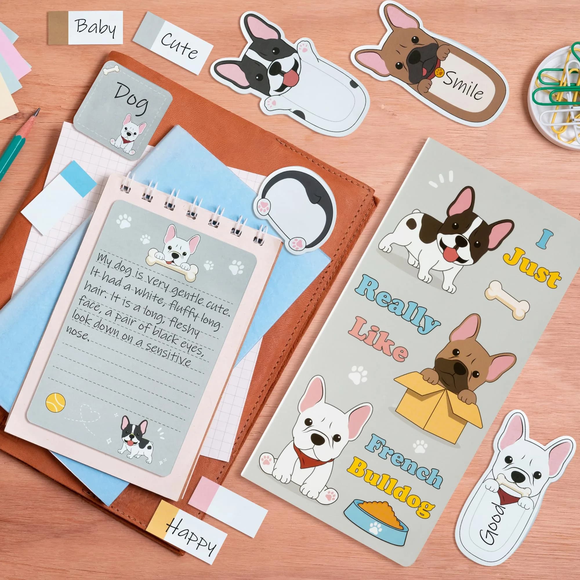 Xqumoi French Bulldog Sticky Notes Set, 550 Sheets, Cartoon Animal Memo Pads Bundle | Cute Dog Design for Students & Office - view 4