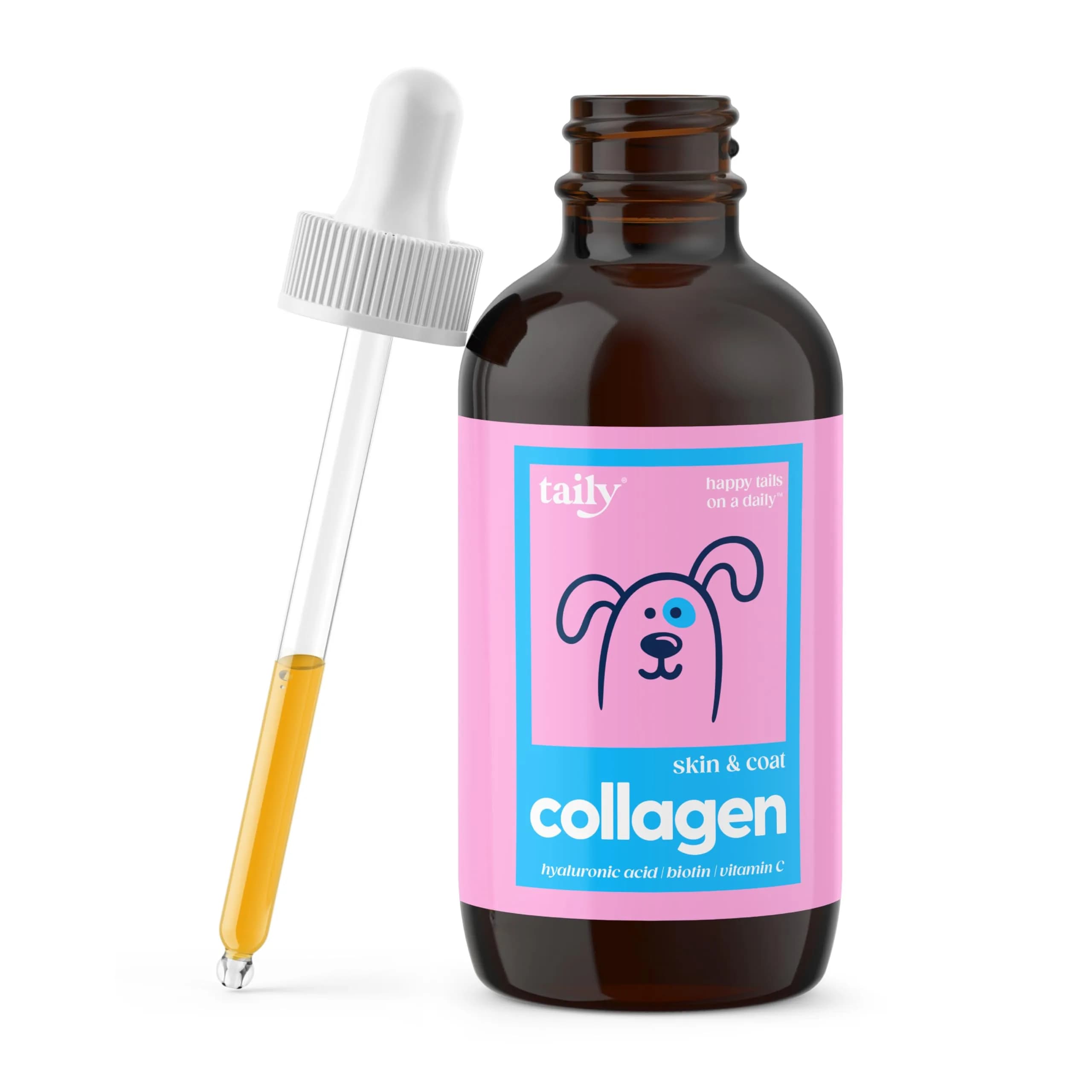 Taily Liquid Collagen for Dogs & Cats, 4 Fl Oz | Itch & Coat Support with Grass Fed Collagen
