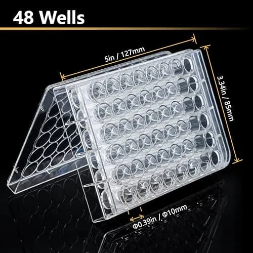 4E's USA 48 Well Cell Culture Plate with Lid | Tissue Culture Treated, Sterile, High Clarity (70-120 chars) thumbnail 2