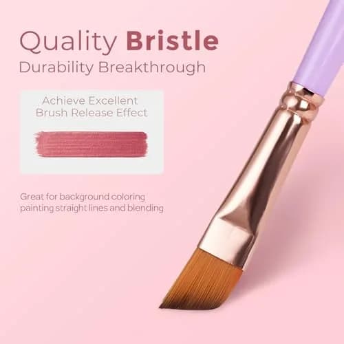 Nicpro Artist Paint Brush Set 12pcs | Assorted Nylon Brushes for Acrylic, Watercolor & Oil (en_US) thumbnail 2