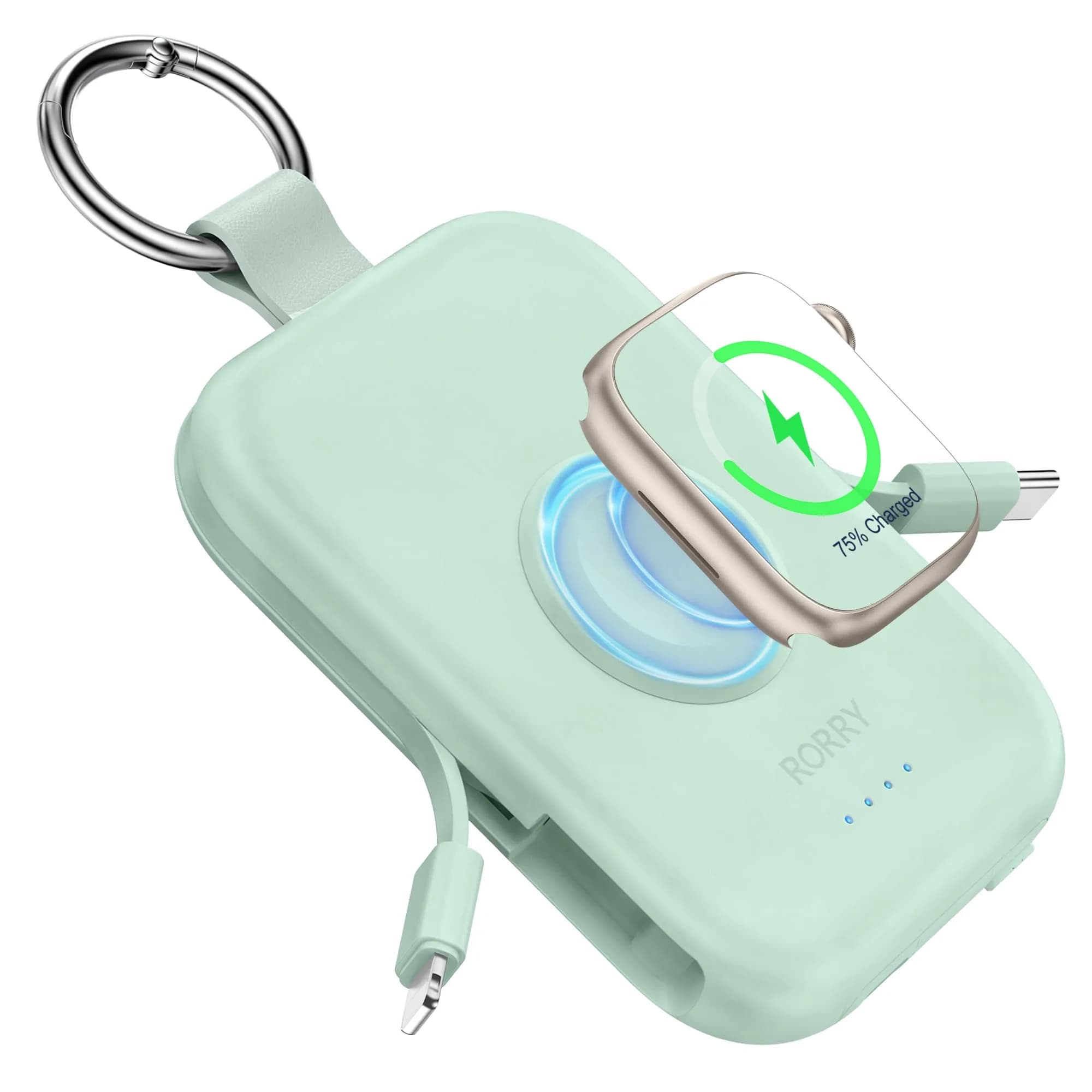 RORRY CharmGo Portable Charger 5000mAh | Compact Power Bank with Wireless Charging