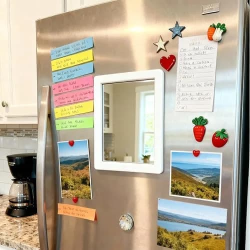ARTLYMERS Locker Mirror Magnetic 5x7 Real Glass White | Compact Locker Accessory thumbnail 4