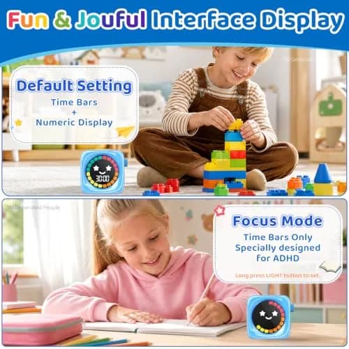 HAUKINIX Visual Timer for Kids ADHD 99-Mins Digital Countdown Stopwatch Timer Blue | 8.6cm (3.4in) x 7.8cm (3.1in) x 4.3cm (1.7in) thumbnail 4