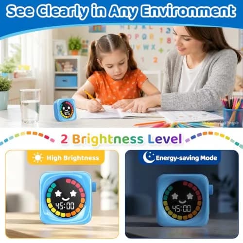 HAUKINIX Visual Timer for Kids ADHD 99-Mins Digital Countdown Stopwatch Timer Blue | 8.6cm (3.4in) x 7.8cm (3.1in) x 4.3cm (1.7in) thumbnail 7