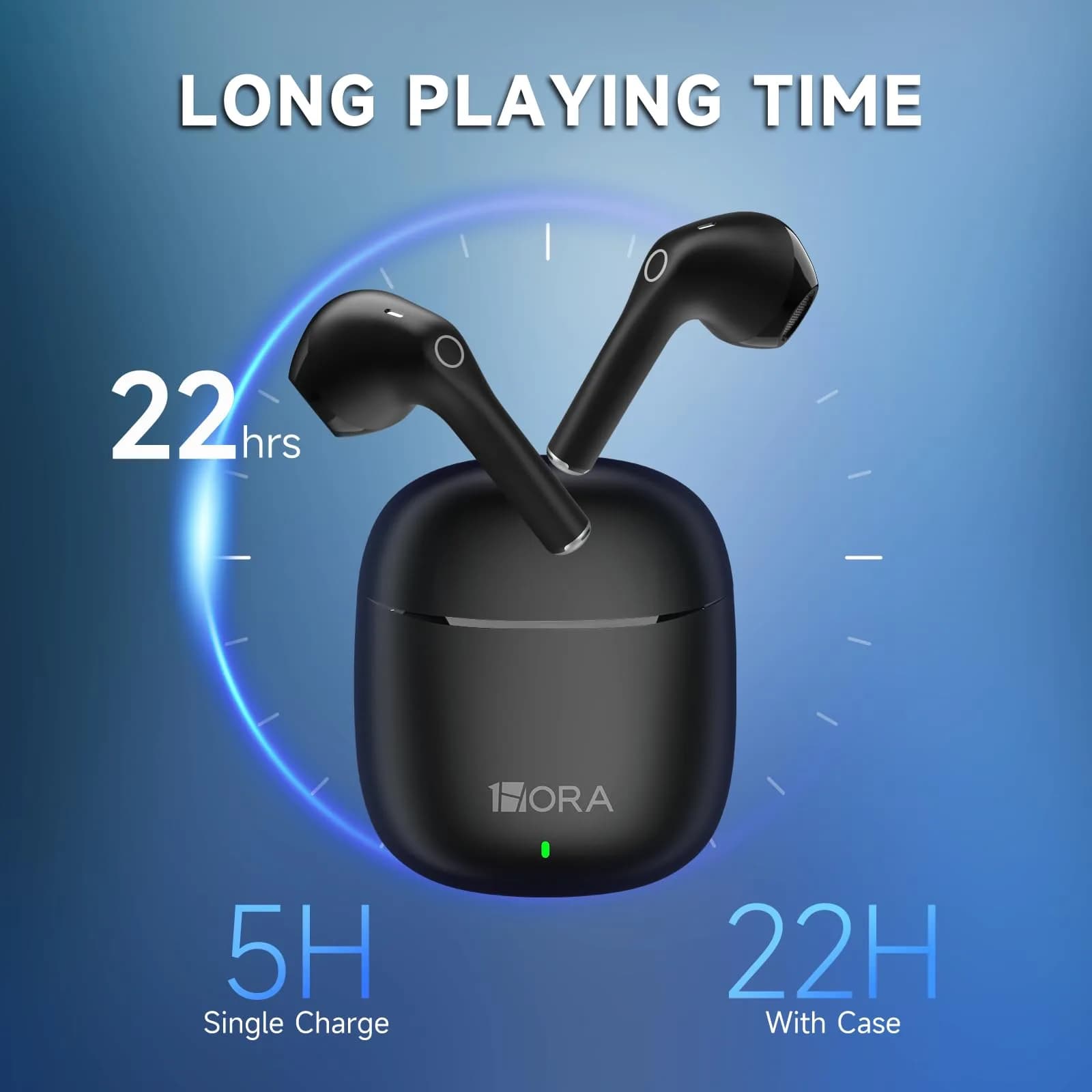 1 Hora Bluetooth 5.3 Wireless Earbuds with Charging Case | 22 Hours Playtime - view 2