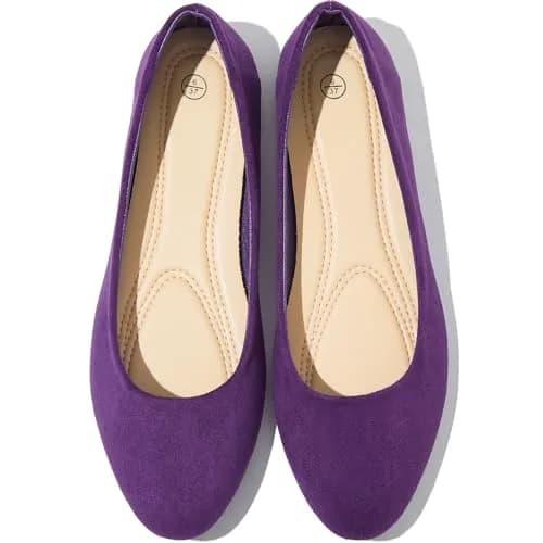 Shupua Flats for Women Round Toe Ballet Flats Work Shoes, Purple, Size 9 | Comfortable All-Day Office Wear thumbnail 1