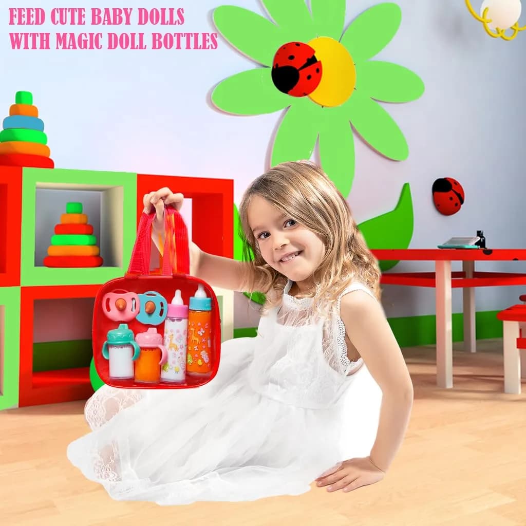 My Sweet Baby Red 13-Piece Doll Feeding & Diaper Bag Set with Disappearing Milk Bottles | Ages 3+ - view 4