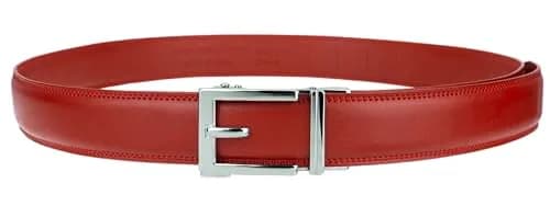 Gelante Ratchet Belt for men, Leather 1.3'' Adjustable Dress Belt in Red | Precise Fit & Trim to Size thumbnail 3