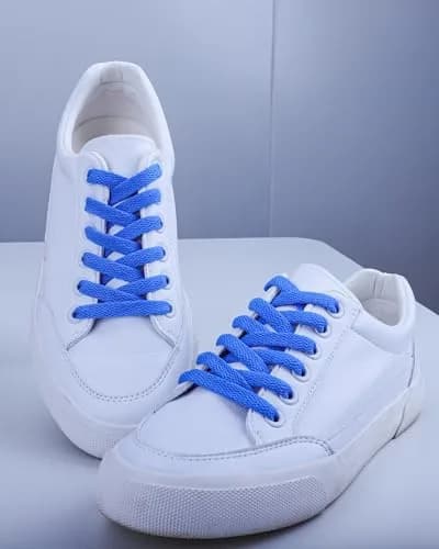 Teskyer Flat Shoe Laces for Sneakers, 55 Inch Sky Blue | Strong Braided Polyester, 4 Pairs, Versatile Fit thumbnail 5