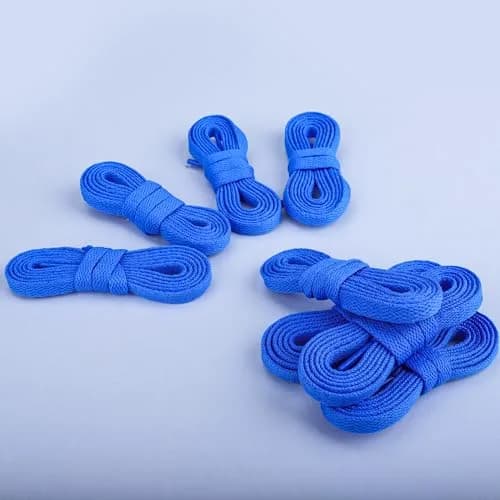 Teskyer Flat Shoe Laces for Sneakers, 55 Inch Sky Blue | Strong Braided Polyester, 4 Pairs, Versatile Fit thumbnail 2