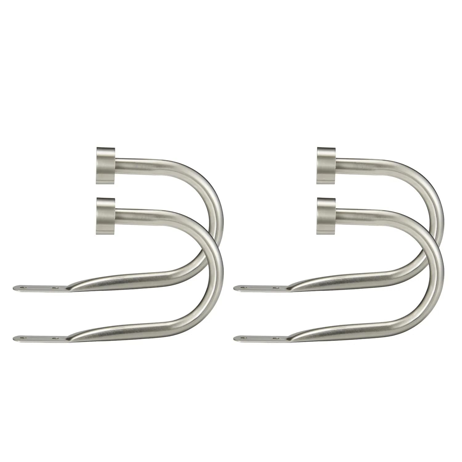 Mayrhyme Premium Curtain Holdback Set of 4 Satin Nickel | Decorative Metal with Zinc Alloy Cap Finials - main product image
